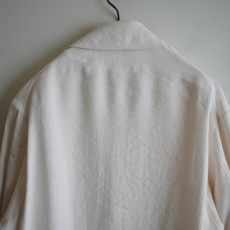 MAATEE&SONS LINEN SILK二重 SHIRT JACKET ECRU