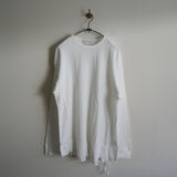 ANCELLM DAMAGE WAFFLE CREW LS  WHITE
