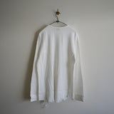 ANCELLM DAMAGE WAFFLE CREW LS  WHITE