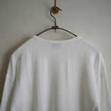 ANCELLM DAMAGE WAFFLE CREW LS  WHITE