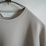 ANCELLM DAMAGE WAFFLE CREW LS  GREIGE