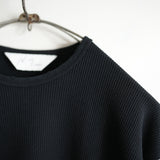 ANCELLM DAMAGE WAFFLE CREW LS  BLK