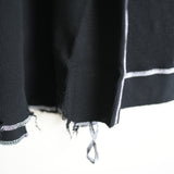 ANCELLM DAMAGE WAFFLE CREW LS  BLK