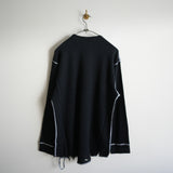 ANCELLM DAMAGE WAFFLE CREW LS  BLK