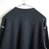 ANCELLM DAMAGE WAFFLE CREW LS  BLK