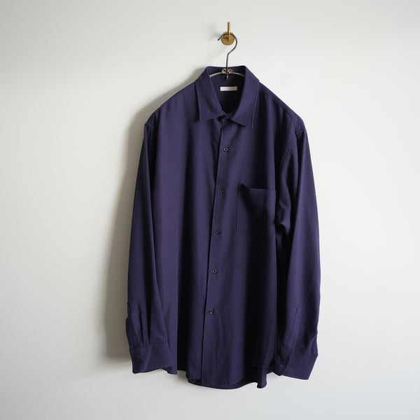 ULTERIOR RAYON LINEN CHECK SHIRT BLUE