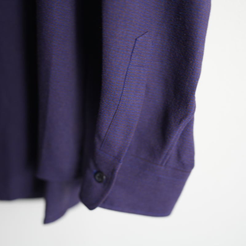 ULTERIOR RAYON LINEN CHECK SHIRT BLUE