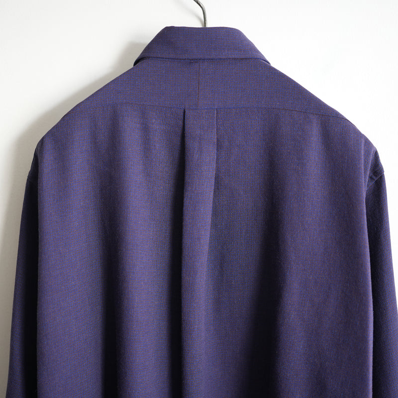ULTERIOR RAYON LINEN CHECK SHIRT BLUE