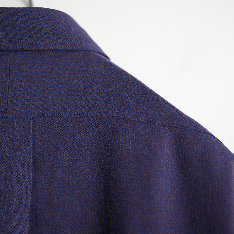 ULTERIOR RAYON LINEN CHECK SHIRT BLUE