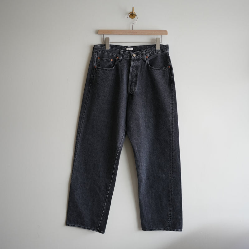ULTERIOR WASHED SELVEDGE BLACK DENIM 5P PANTS