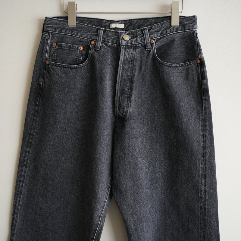 ULTERIOR WASHED SELVEDGE BLACK DENIM 5P PANTS