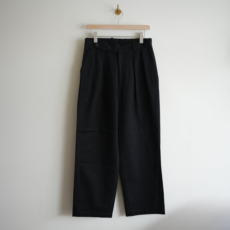 ULTERIOR WASHED VINTAGE TWILL TUCKED PANTS