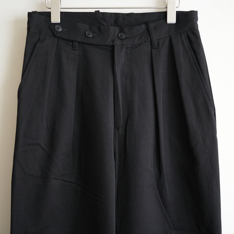 ULTERIOR WASHED VINTAGE TWILL TUCKED PANTS