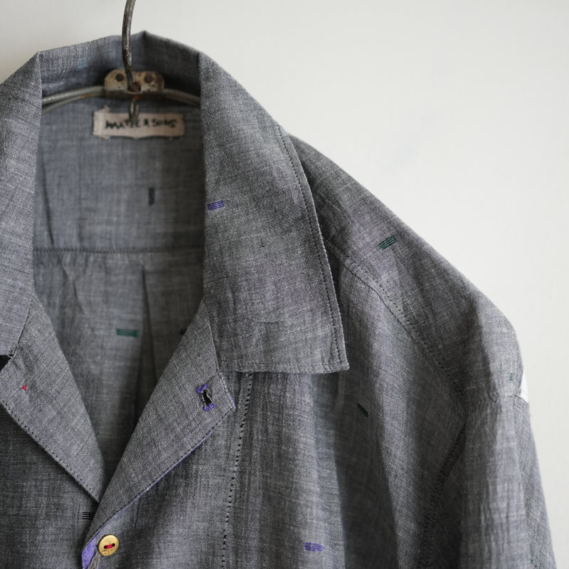 MAATEE&SONS JAMDANI OPEN COLLAR LS SHIRT