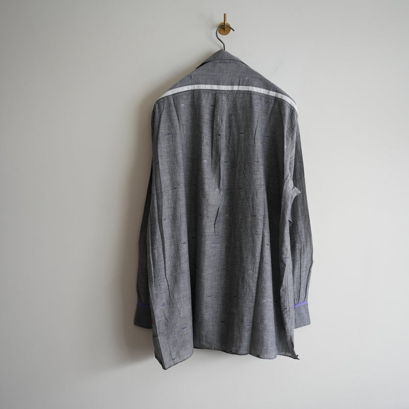MAATEE&SONS JAMDANI OPEN COLLAR LS SHIRT