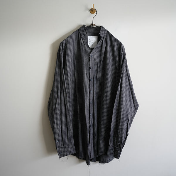 BLACKBIRD cut off collar shirt check