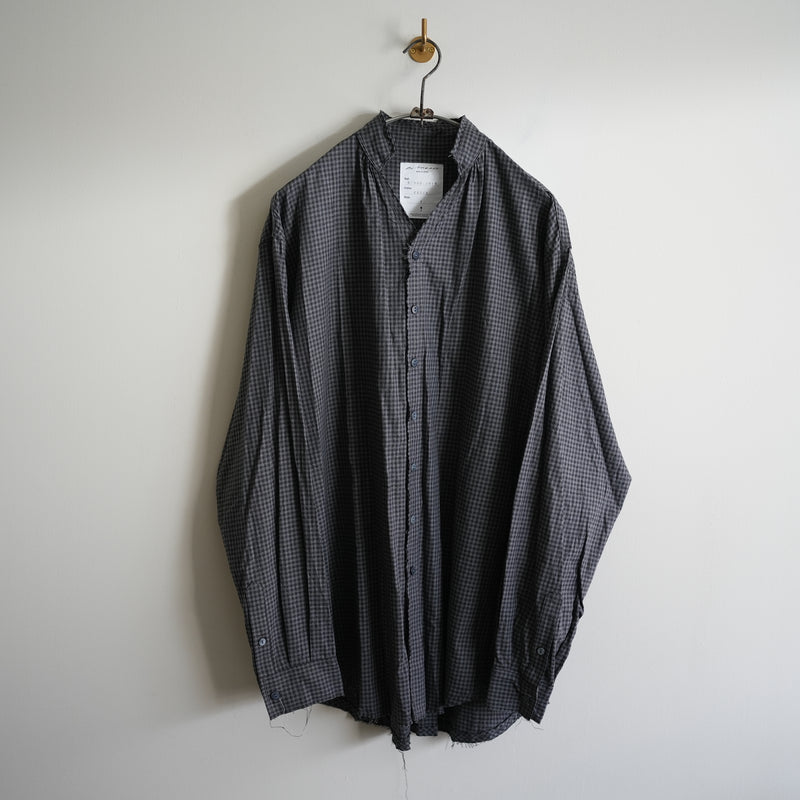 BLACKBIRD cut off collar shirt check