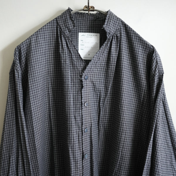 BLACKBIRD cut off collar shirt check