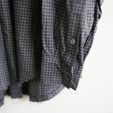 BLACKBIRD cut off collar shirt check