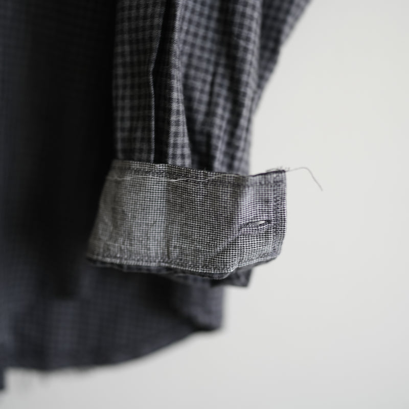 BLACKBIRD cut off collar shirt check