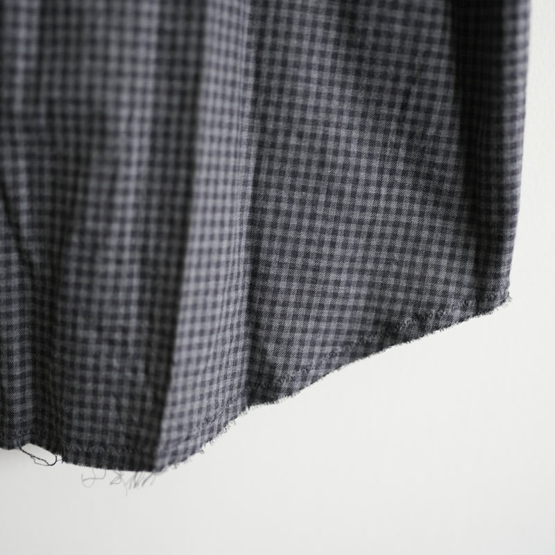 BLACKBIRD cut off collar shirt check