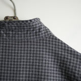 BLACKBIRD cut off collar shirt check