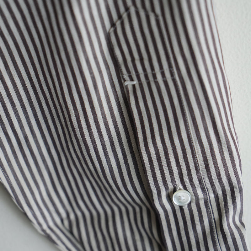 MAATEE&SONS Cotton Silk Stripe Regular Collar Shirt "Charles