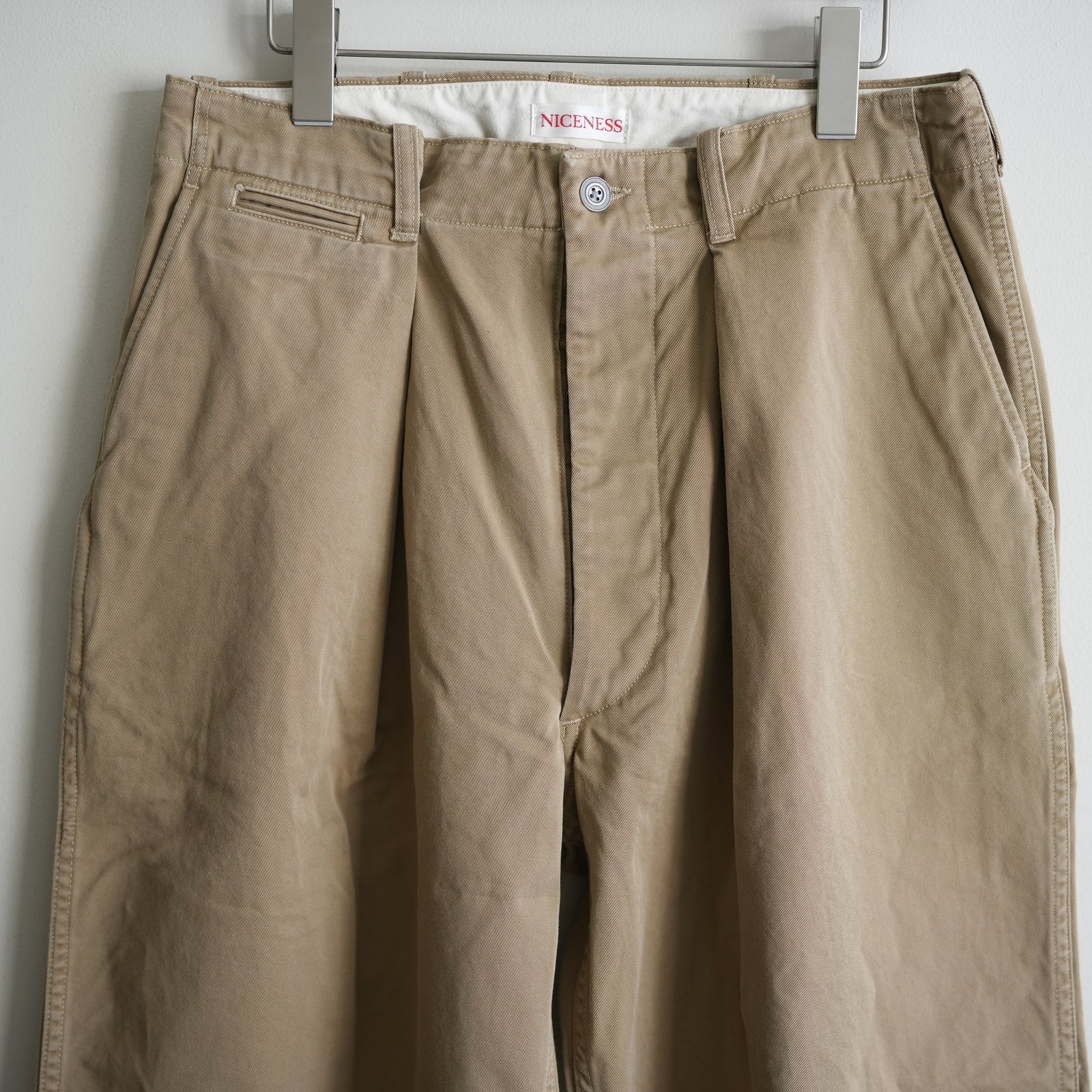 NICENESS AGED EFFECT RESIZED CHINO TROUSER 