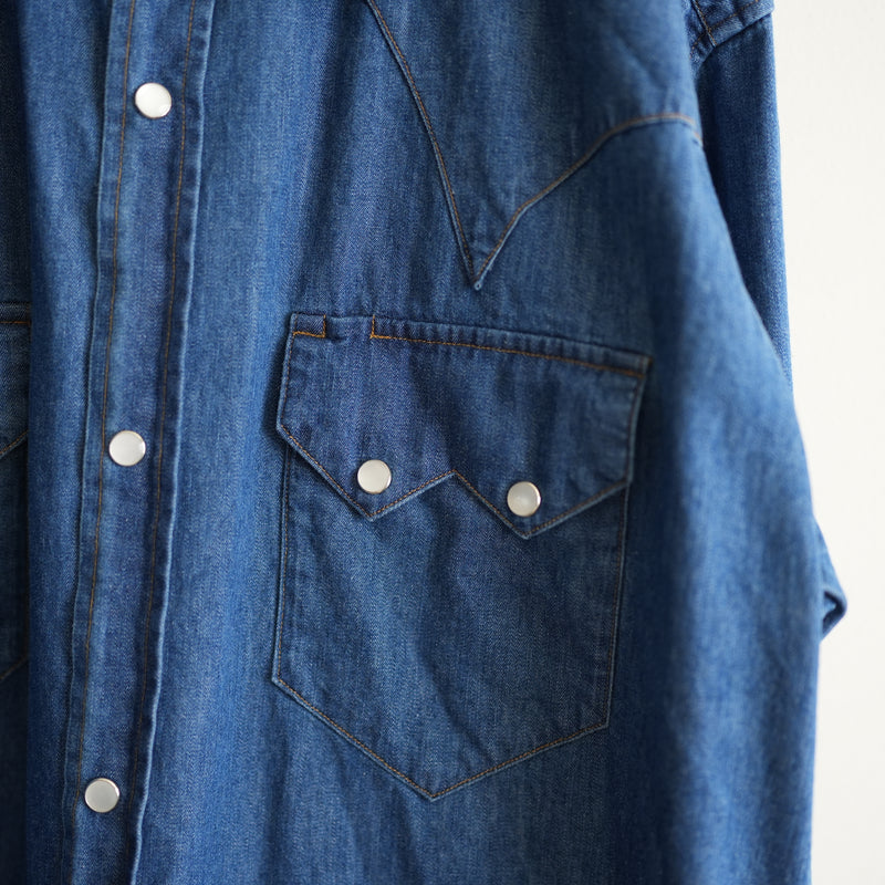 MAATEE&SONS LIGHT OZ DENIM チグハグ WESTERN SHIRT