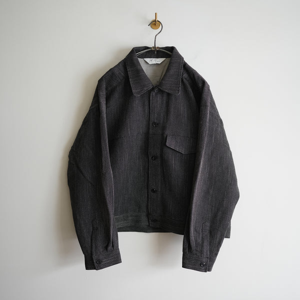 ANCELLM MELANGE WOOL WORK SHIRT BLOUSON