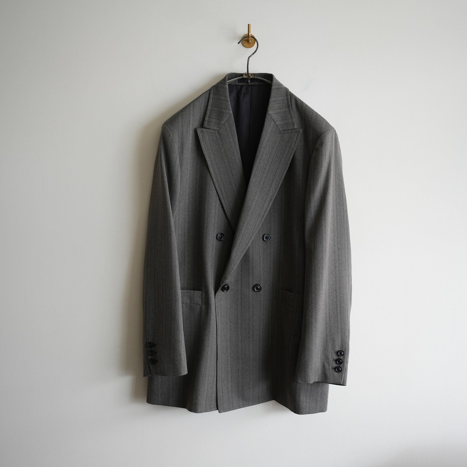 ULTERIOR MELANGE HERRINGBONE STRIPE DB JACKET – RASSEMBLE