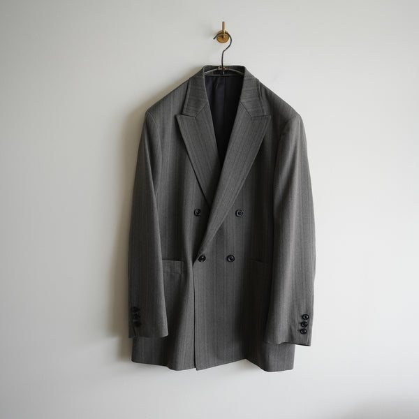ULTERIOR MELANGE HERRINGBONE STRIPE DB JACKET