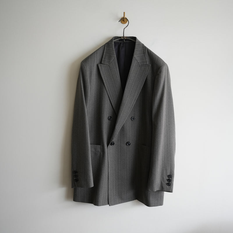 ULTERIOR MELANGE HERRINGBONE STRIPE DB JACKET