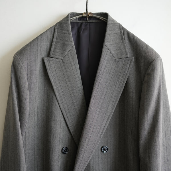ULTERIOR MELANGE HERRINGBONE STRIPE DB JACKET