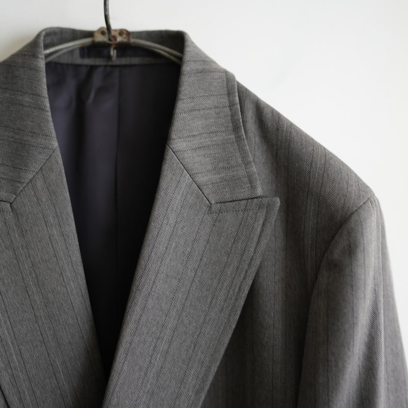 ULTERIOR MELANGE HERRINGBONE STRIPE DB JACKET