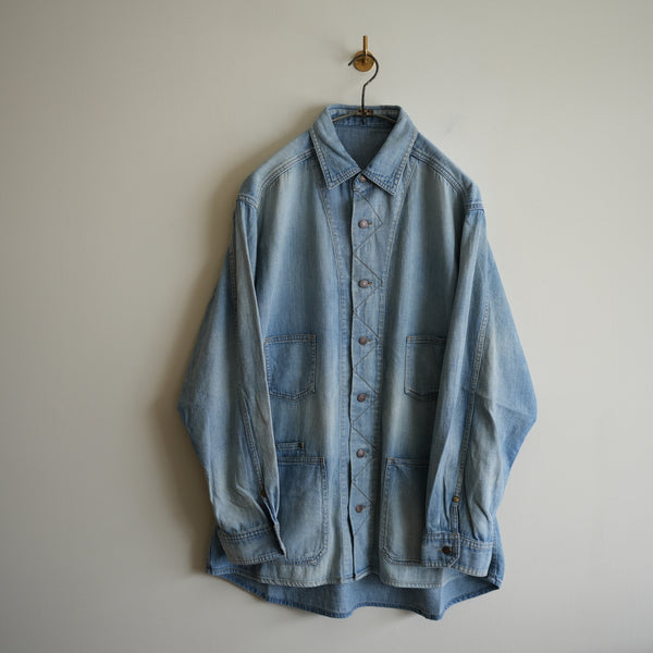MAATEE&SONS FADE DENIM SHIRT COVERALL
