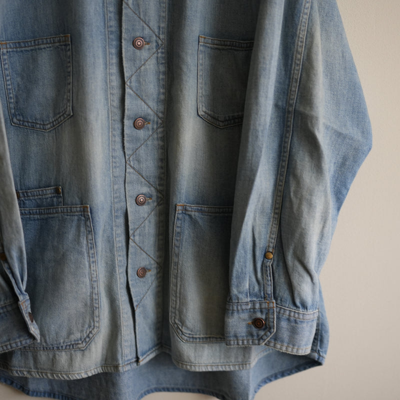 MAATEE&SONS FADE DENIM SHIRT COVERALL