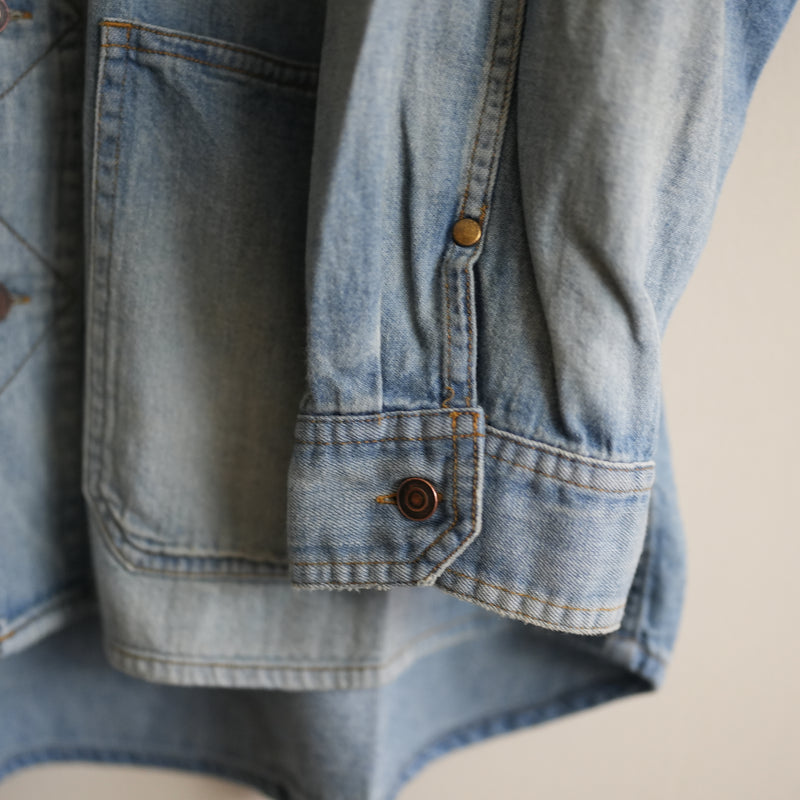 MAATEE&SONS FADE DENIM SHIRT COVERALL