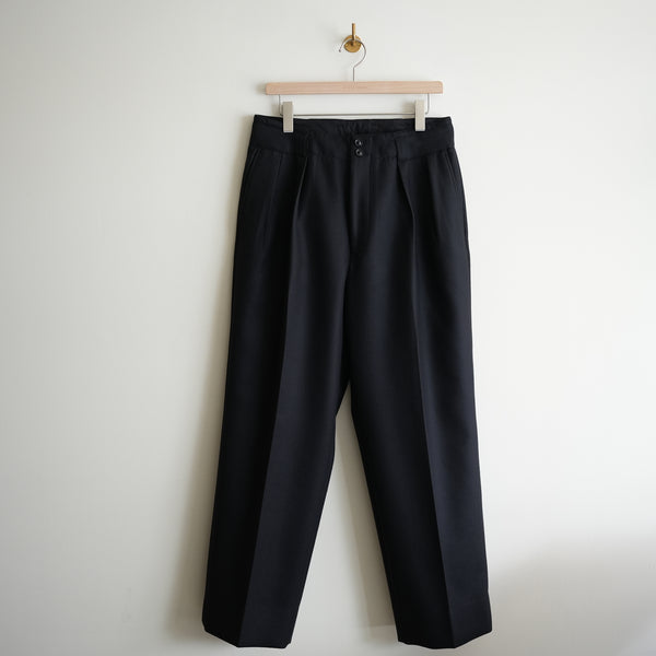 ULTERIOR SUPER FINE LIGHT MELTON TUCKED TROUSERS