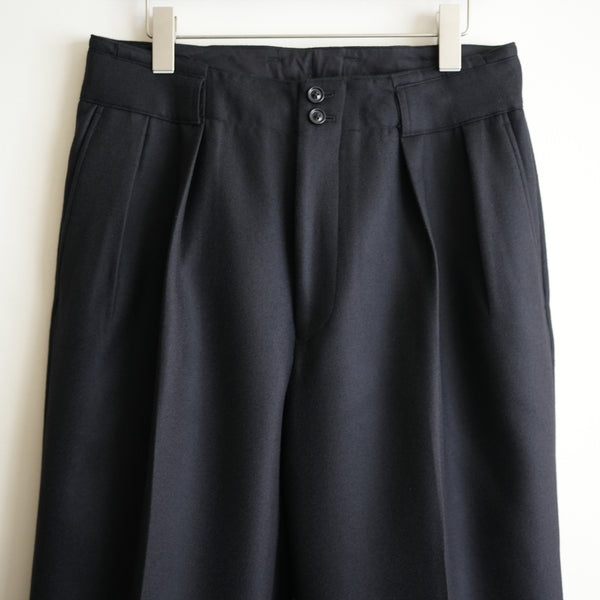 ULTERIOR SUPER FINE LIGHT MELTON TUCKED TROUSERS