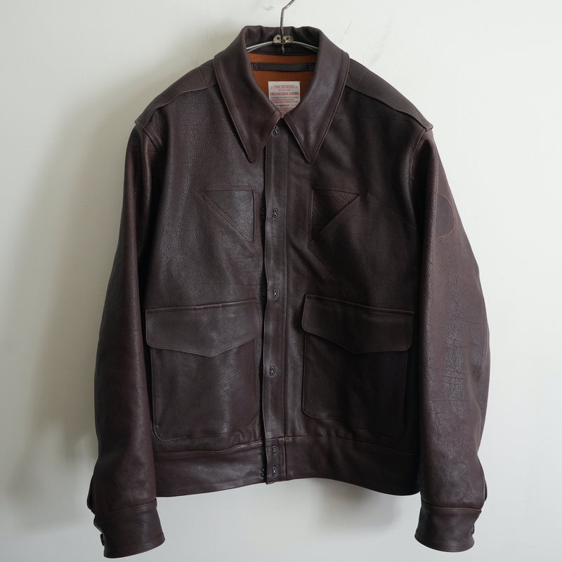 NICENESS Buffalo Leather A-2N Aviator Jacket "FLASH"