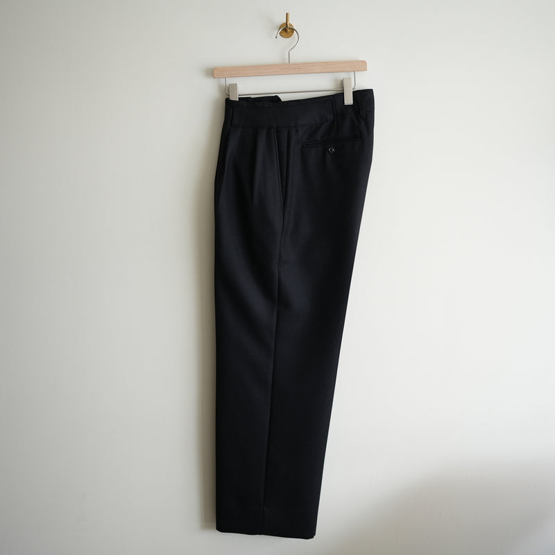ULTERIOR SUPER FINE LIGHT MELTON TUCKED TROUSERS