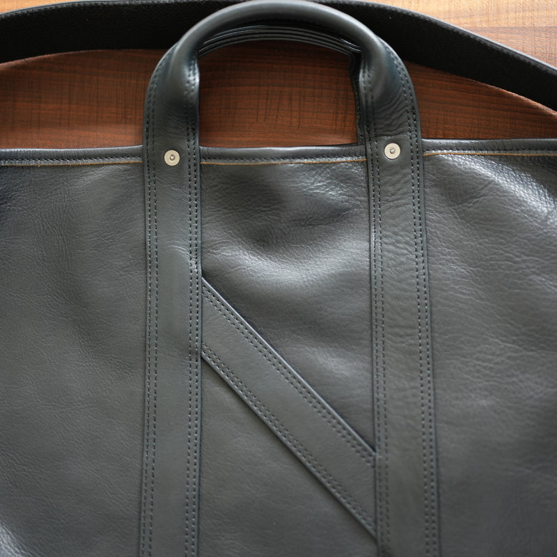 NICENESS CORE BROWN COW LEATHER SHOULDER  TOTE BAG "L.LEDZ"