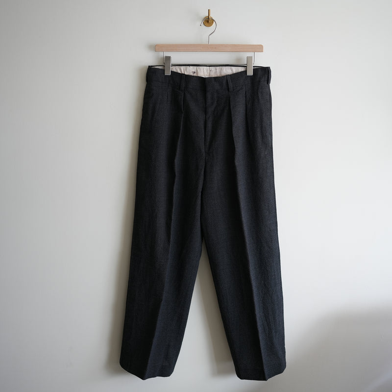 NICENESS NEO HERRINGBONE FLYING V TROUSERS "H.SCENKER"