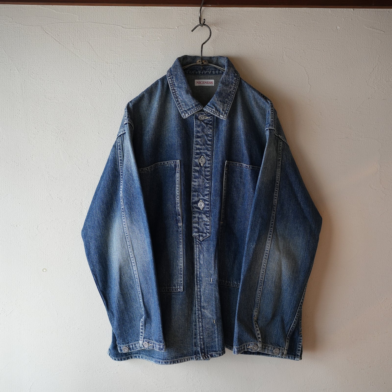 NICENESS AGED EFFECT DENIM JACKET 