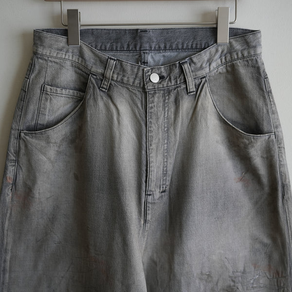 ANCELLM  #04 AGING01 REMAKE DENIM PANTS BLK