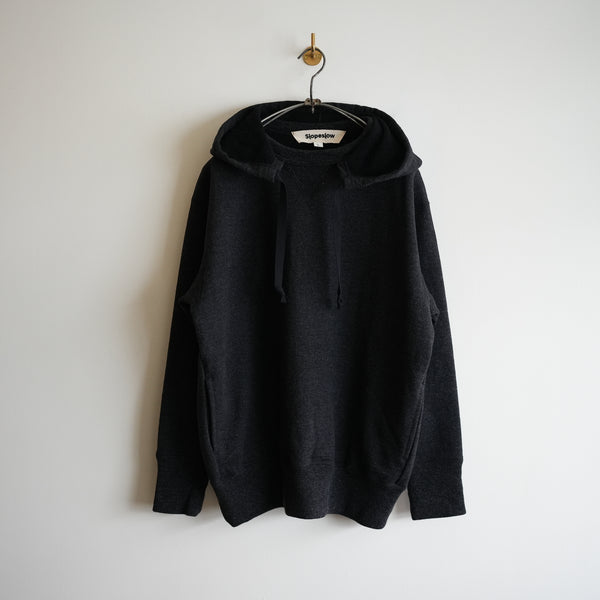 Slopeslow WOOL FRENCH TERRY AFTER HOODIE CHARCOAL