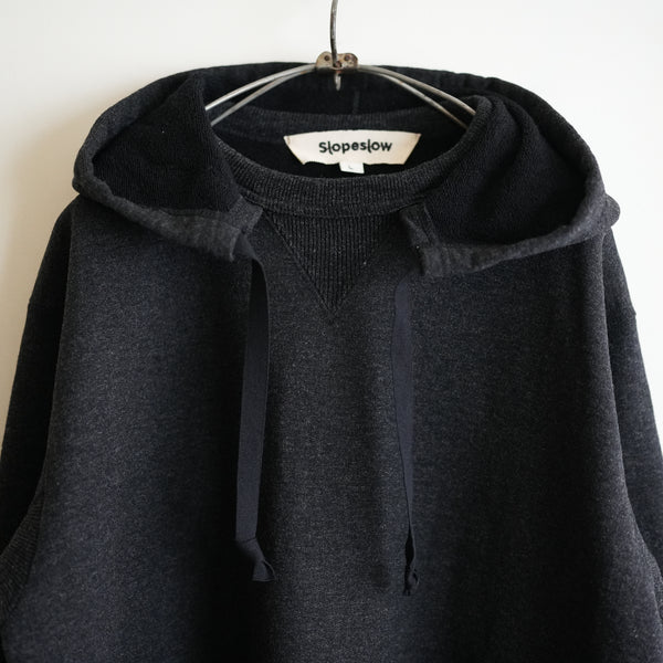 Slopeslow WOOL FRENCH TERRY AFTER HOODIE CHARCOAL