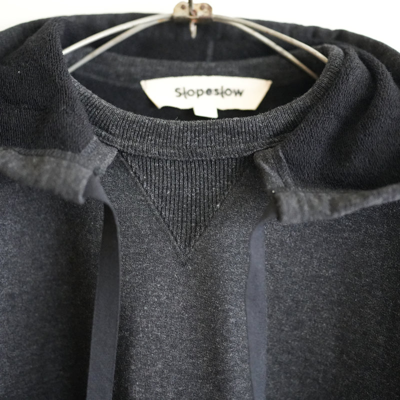 Slopeslow WOOL FRENCH TERRY AFTER HOODIE CHARCOAL
