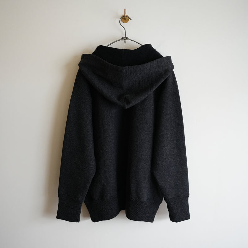 Slopeslow WOOL FRENCH TERRY AFTER HOODIE CHARCOAL